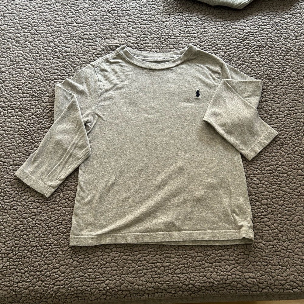Ralph Lauren Gray Long Sleeve Kids Tee